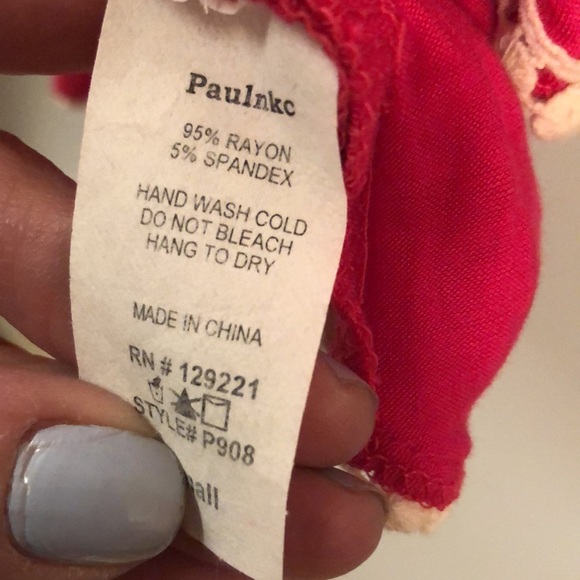 Pretty pink top with cream macrame design. - Picture 7 of 7